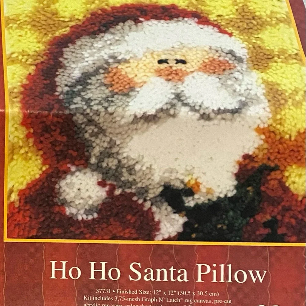 MCG Textile Graph 'N' Latch Ho Ho Santa Pillow Kit - Red, White, Yellow